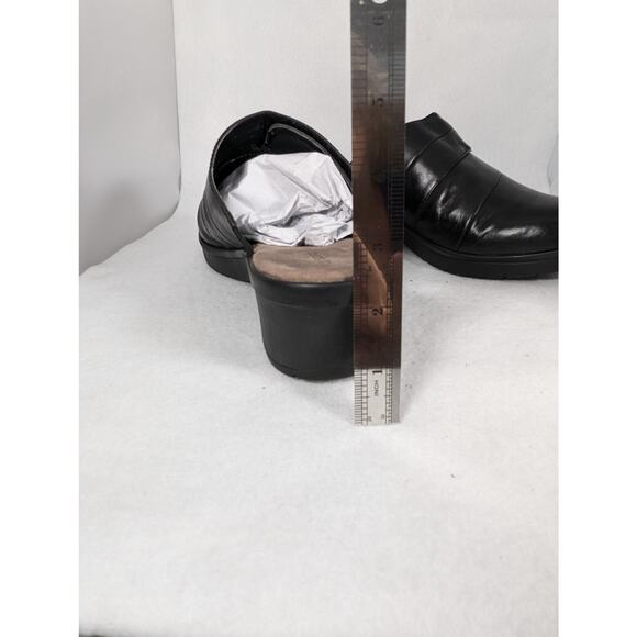 Easy Spirit mules Espallen size 10 M Black 2" heel GUC Leatheruppers little wear - Picture 5 of 8